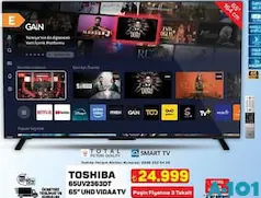 TOSHİBA 65UV2363DT 65 İNÇ UHD VIDAA TV AKILLI TELEVİZYON